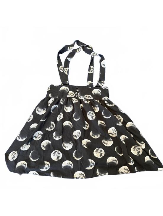 Hot Topic Dresses & Skirts - HotTopic Black Suspender Skirt with Moon Phase Print